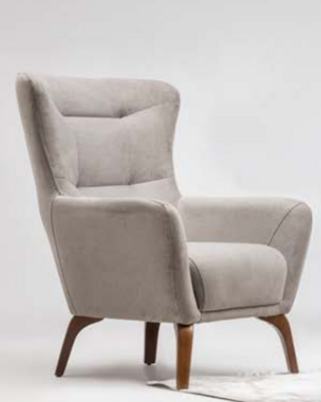 Wing armchair armchair living room fabric armchair grey upholstered single-seater seat
