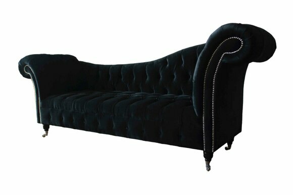Sofa Luxury Textile Chesterfield Couch Upholstery 3 Seater Set Blue Velvet