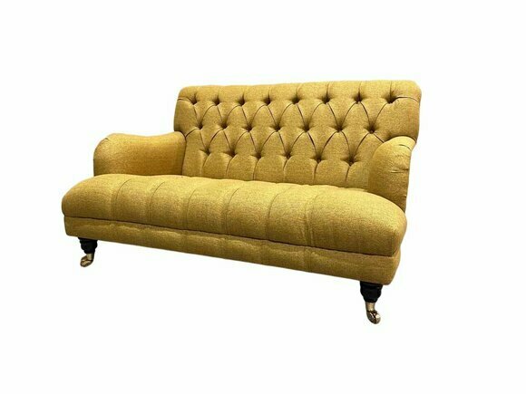 Yellow Chesterfield Sofa Upholstery Set 1.5 Seat Sofas Classic Single Seater