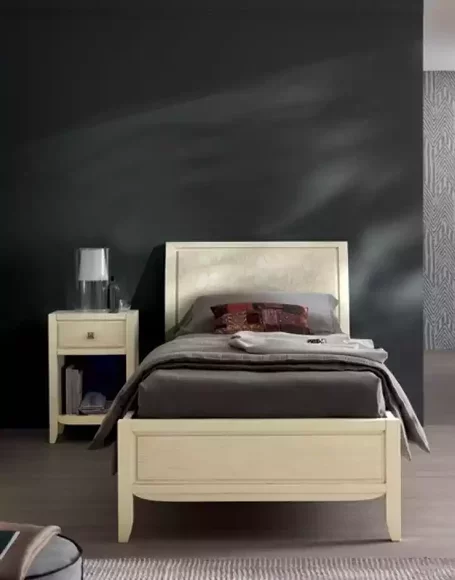 Luxury Bedroom Set Bedside Table Bed 2pcs Complete Set Design Furnishing New