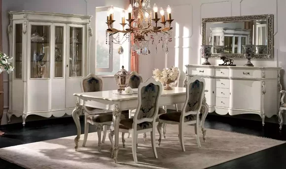 Classic Dining Table 4x Chairs Dining Room Group Table Seating Group 8pcs