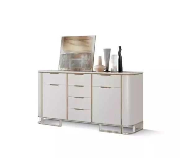Sideboard Italian Wood Furniture Design Luxury White Chest of Drawers Cabinet New