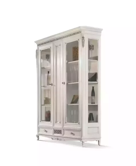 Classic Display Cabinet Living Room Display Cabinet White Glass Cabinet New
