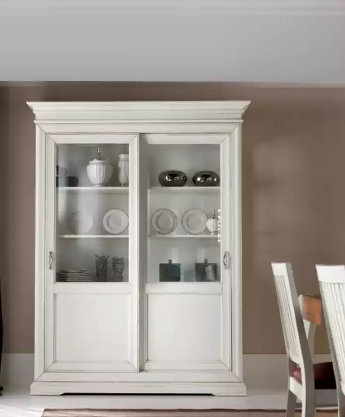 Display Cabinet Living Room Furniture Wood Display Cabinets Glass Cabinet Sideboard White New