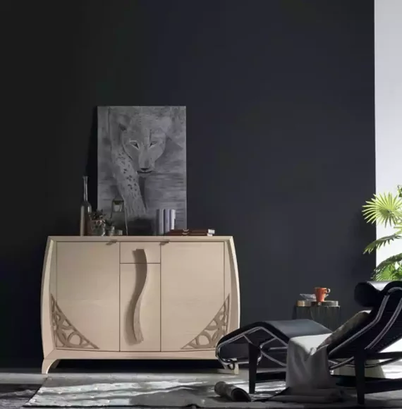 Chest of Drawers Sideboard Wood Cabinet Beige Furniture Dressers Living Room New