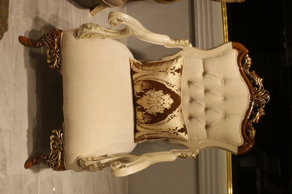 Exclusive Living Room Furniture Luxury Armchair Comfortable Armchair Beige