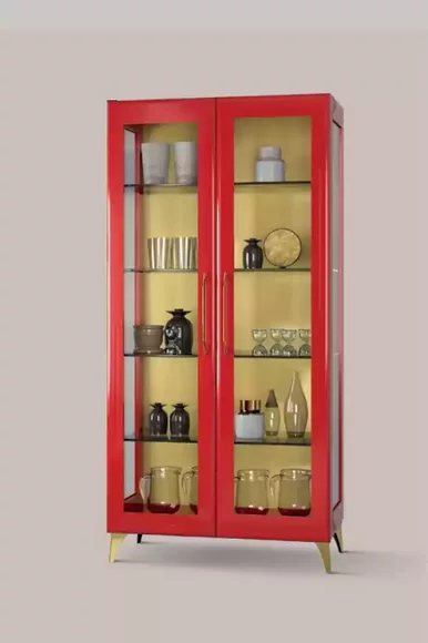 Display Cabinet Beautiful Red Glass Cabinet Display Cabinets Wood Glass Living Room Modern Luxury