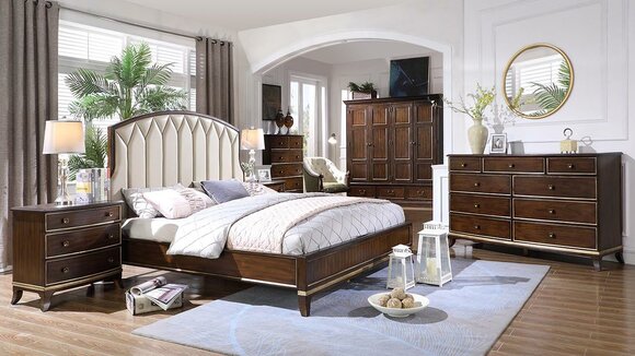 Bed 2x bedside tables chest of drawers bedroom set design luxury new 4 pcs