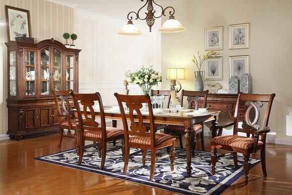 Set dining room table dining table 4хchairs 2x chairs showcase dining group 8pcs