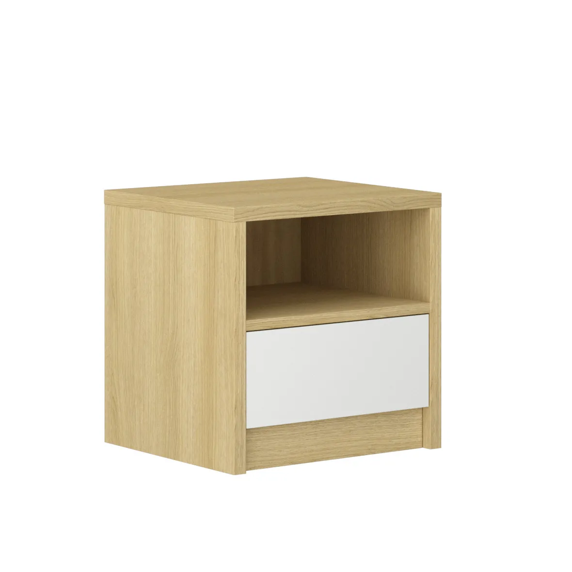 Light brown bedside table 1x drawer designer bedroom wooden console