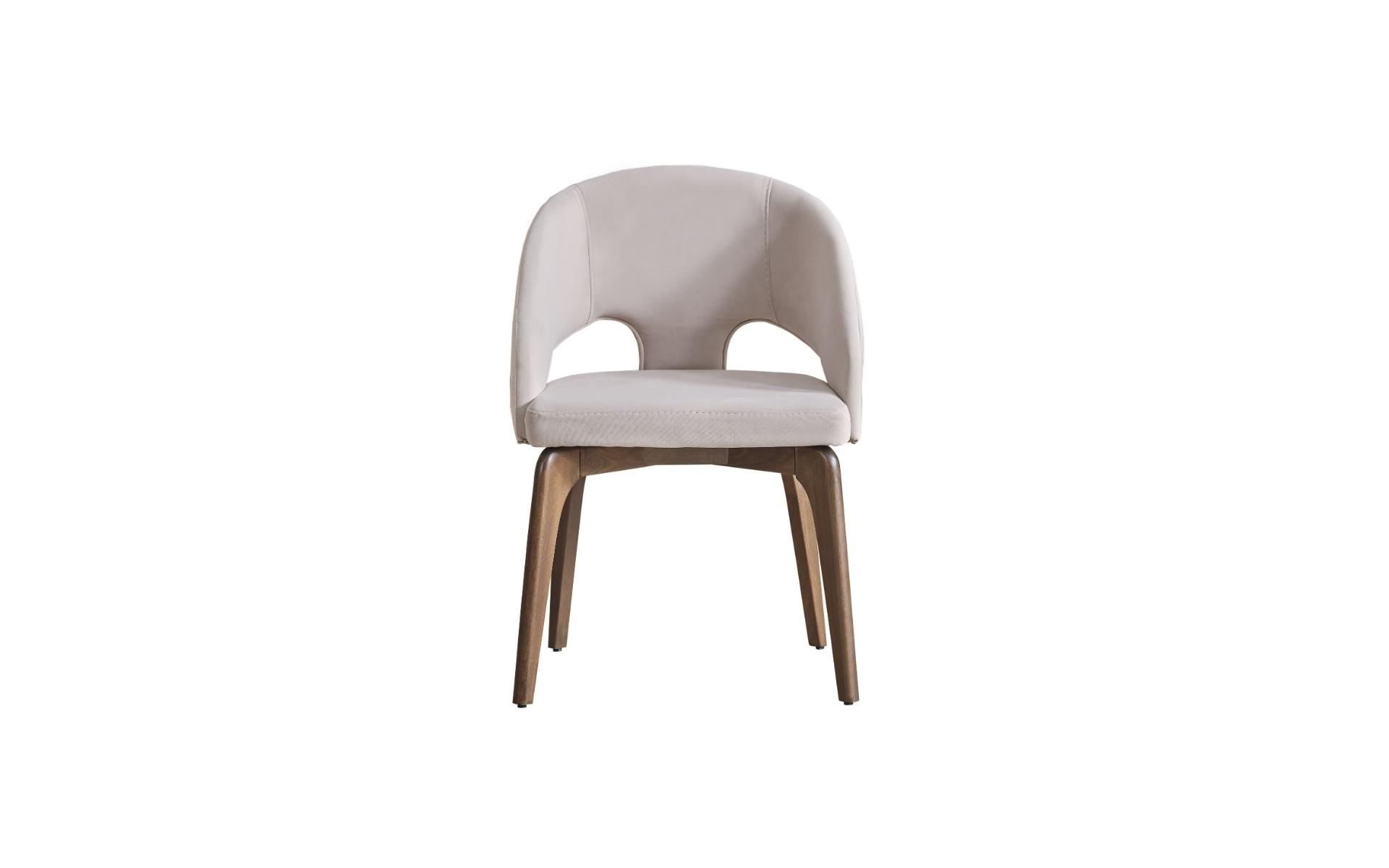 White Dining Chair Stylish Single Seater Upholstered Chairs Modern Wooden Feet