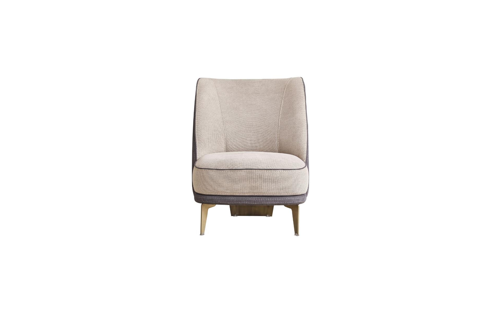 Grey Beige Armchair Designer Single Seater Armchair Living Room 1-Seater