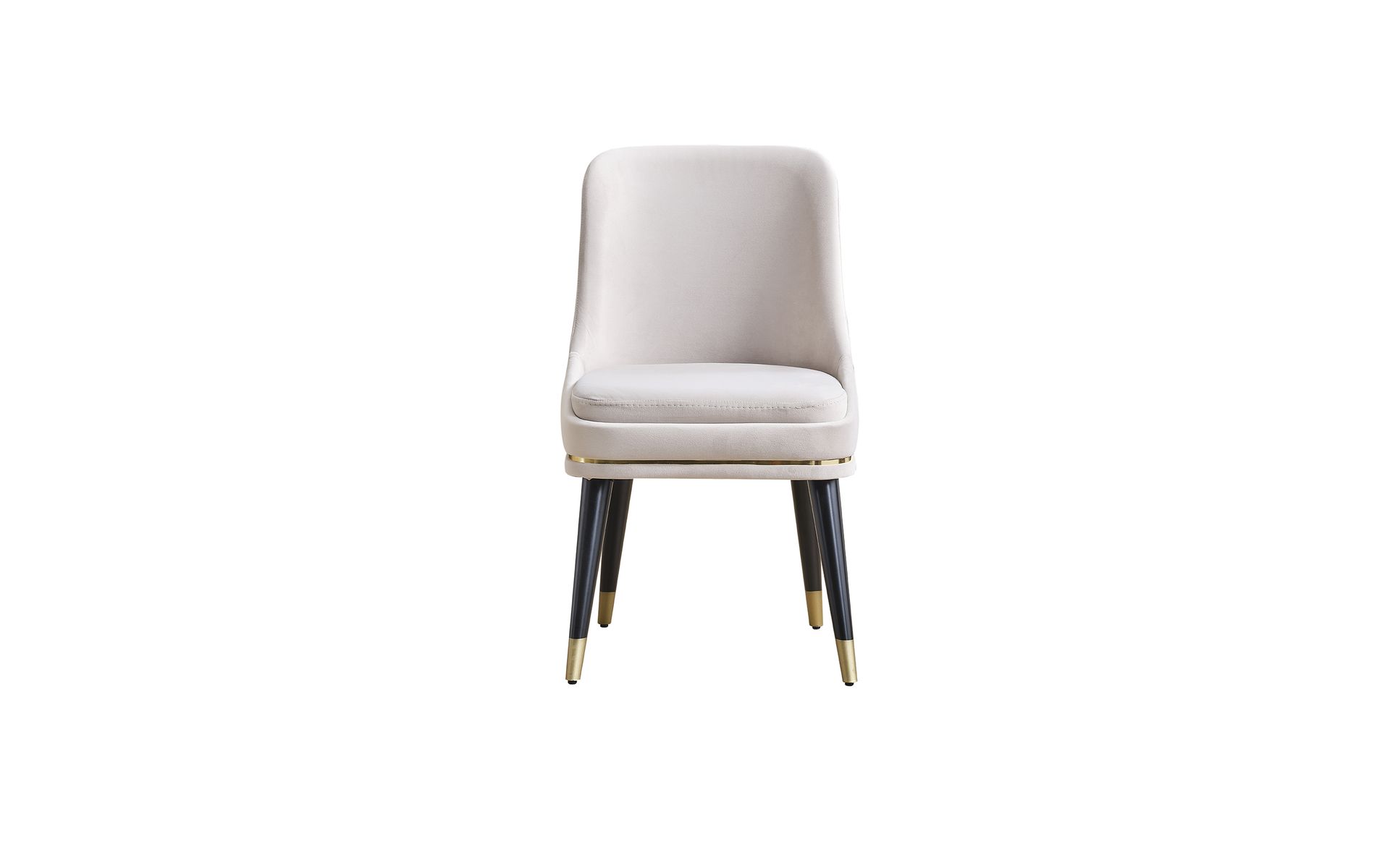 White Modern Dining Room Chair Single Seater Upholstered Furniture Stylish Feet
