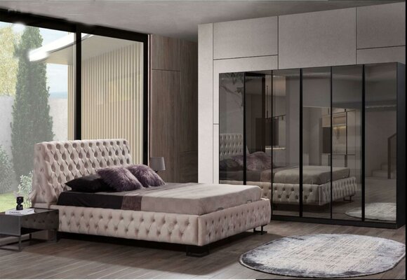 Luxury bedroom set designer furniture luxury bed wood wardrobe