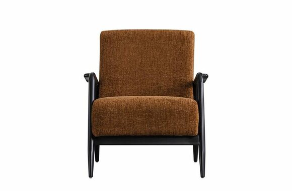 Brown Living Room Armchair Lounge Single Seater Fabric Armchair Textile Furniture