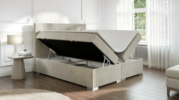 Bed Luxury bedroom double bed textile upholstery design furniture box spring bed