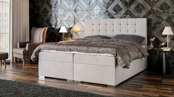 Bed Furniture Modern Design Double Bed Luxury Bedroom Textile Boxspring Bed