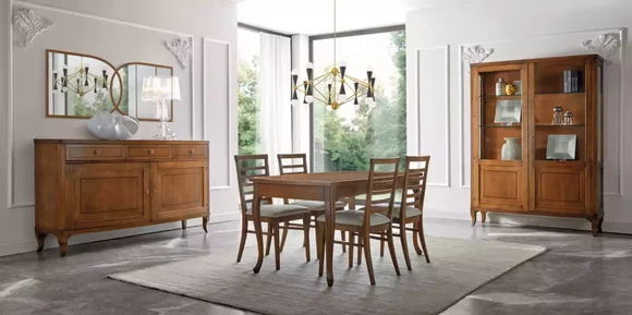 Dining room set table 4x chairs sideboard with mirror Klassischе 8tlg