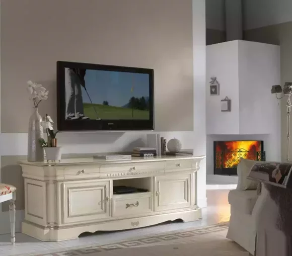 Chest Of Drawers White tv Stand Wood Sideboard Classic Living Room