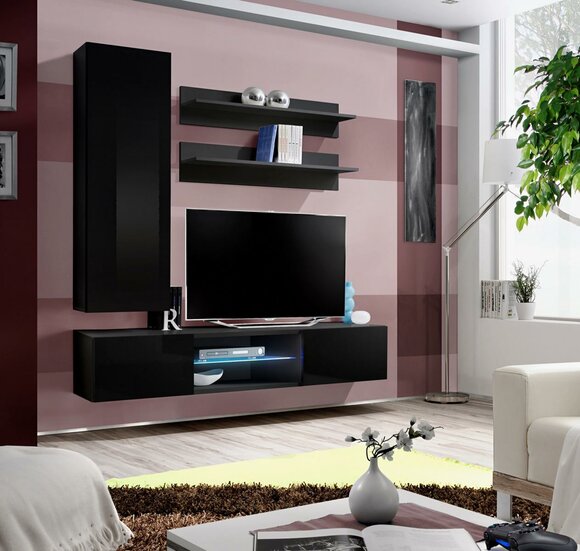 Wall Unit Set Luxury Set Living Room Furniture Wall Cabinet Wall Shelves Cabinet New