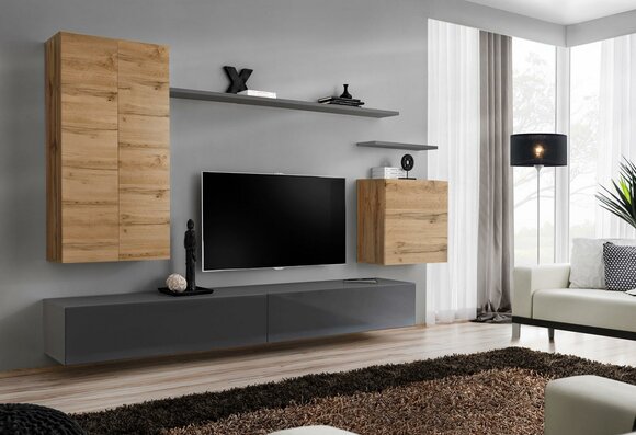 Modern Wall Unit Hanging Cabinet rtv Living Room Wall Cabinet TV Stand Shelves