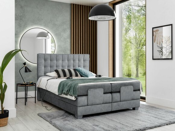 Modern bed grey double bed 160x200cm bedroom design modern furnishings