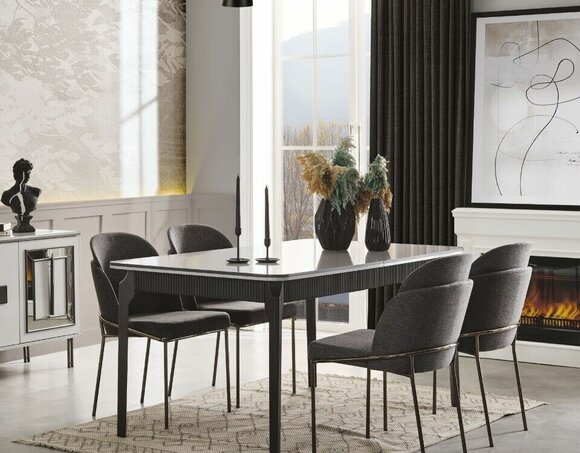 Dining Room Set Dining Table and 4x Chairs Modern Dining Set 5pcs