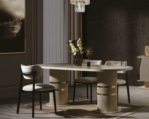 Design Dining Room Set Modern Dining Table 4x Chairs Stylish 5pcs Sets Table