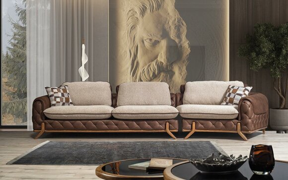 Stylish 4-seater luxury sofas Living room couches Exclusive leather sofa
