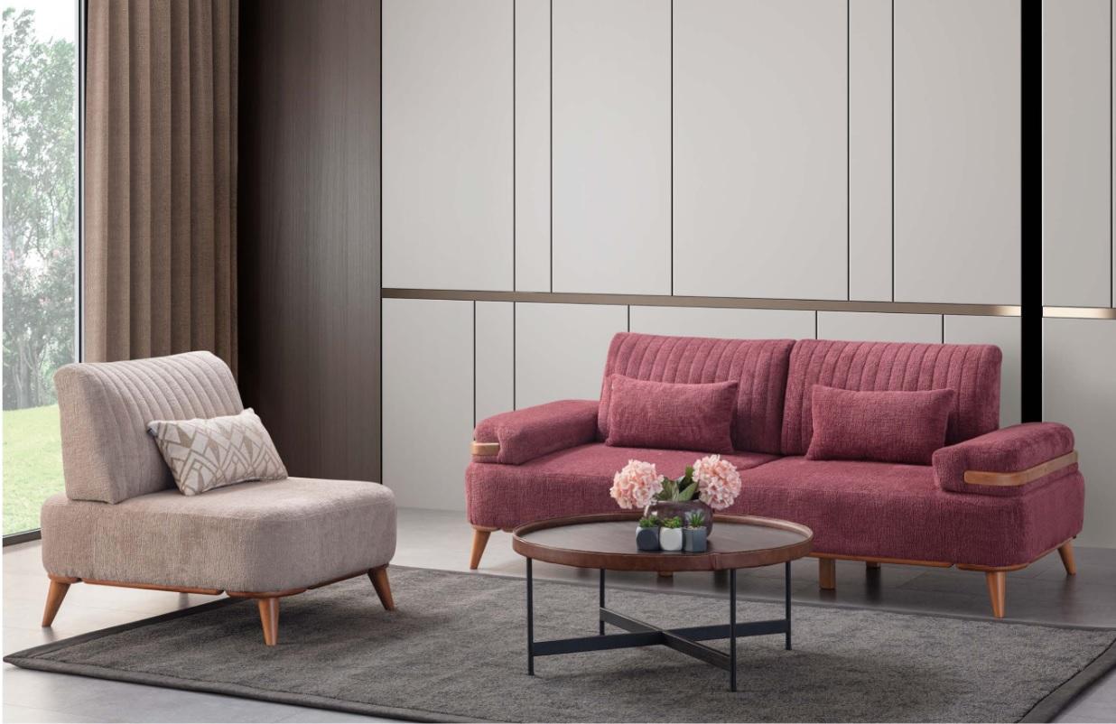Two-tone Living Room Sofa Set Designer Furniture 3-Seater Elegant Armchair