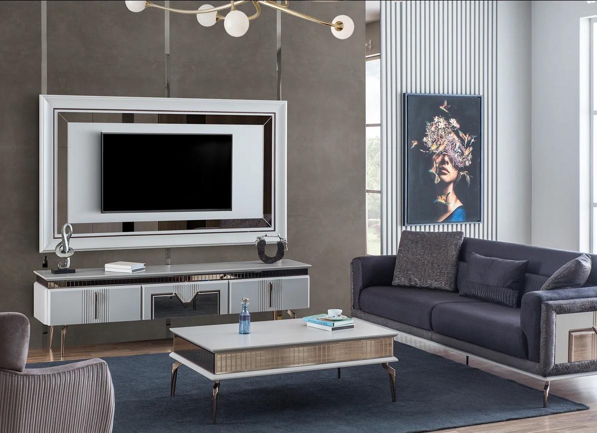 4 piece living room table set with tv stand discount