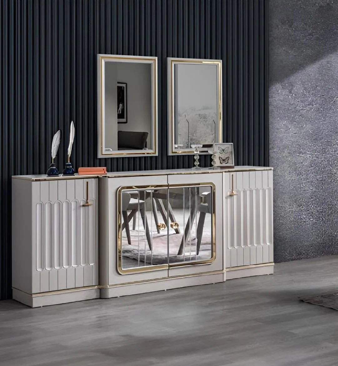 Modern sideboard with 2x mirrors Designer luxury living room furniture