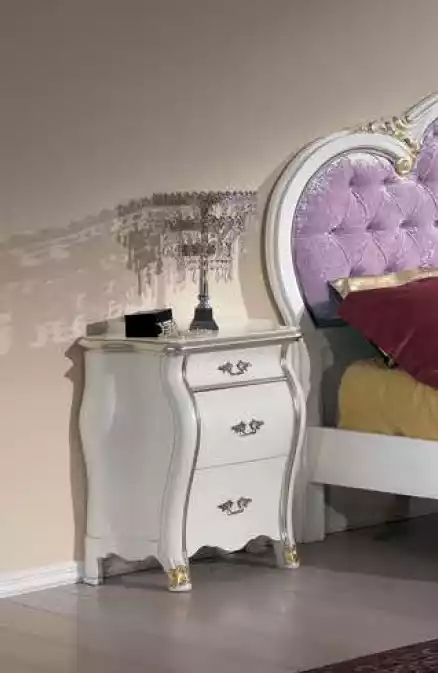 Bedside Cabinet with 3 Drawers Wooden Cabinet Design Classic New