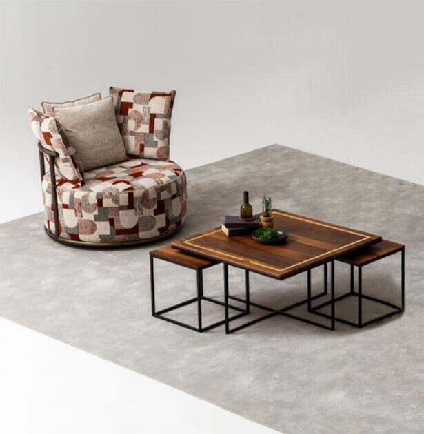 Design Fabric Multicoloured Couch Armchair 1 Seater Upholstered Sofas Lounge Club New