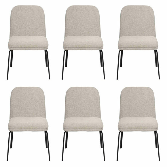 Group set chairs 6x chair set textile upholstered seat stainless steel dining room new