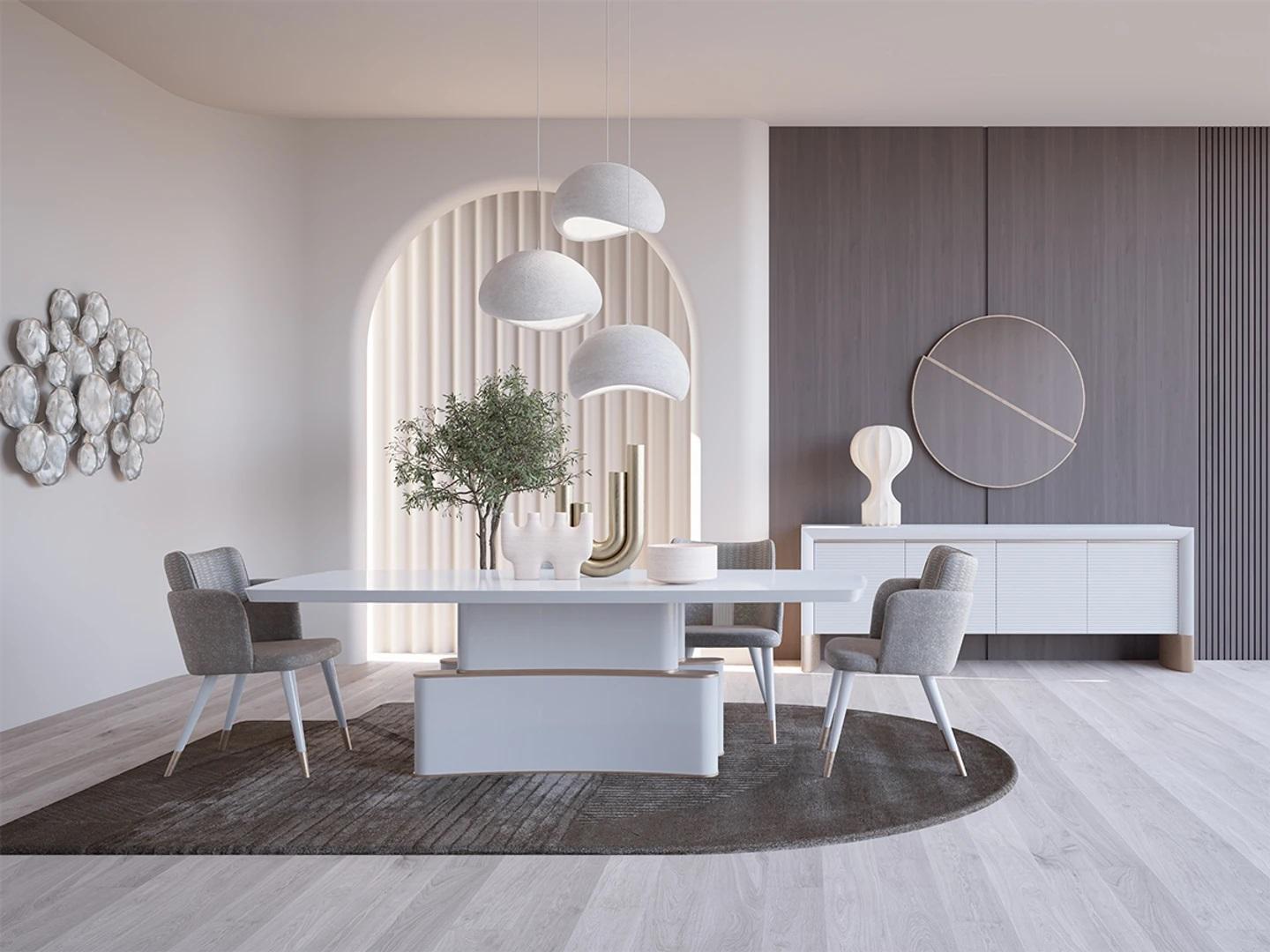 Luxury dining room set dining table design sideboard modern furniture dining group