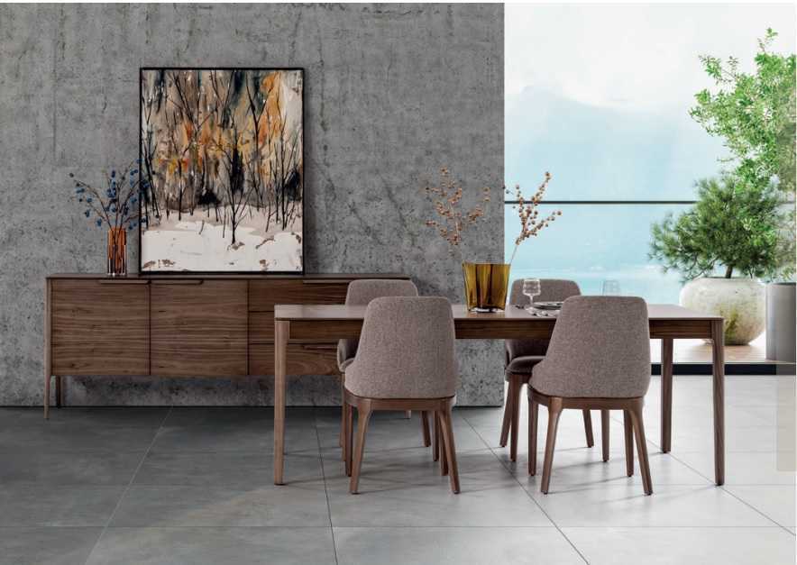 Dining room set Brown dining table 4x chairs with sideboard table