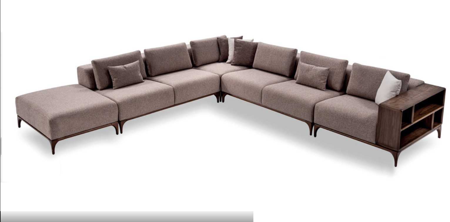 Living room corner sofa L-shaped wood modern luxury design corner set corner sofa