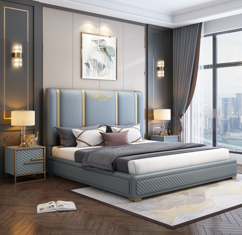 Double bed Bed luxury wooden bed frames bed frame furniture design modern