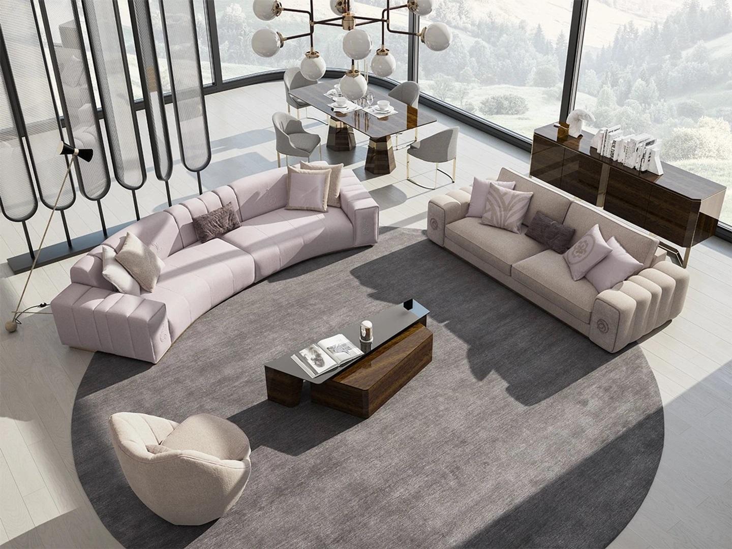 Sofa set 4-piece six-seater three-seater sofa couch living room armchair