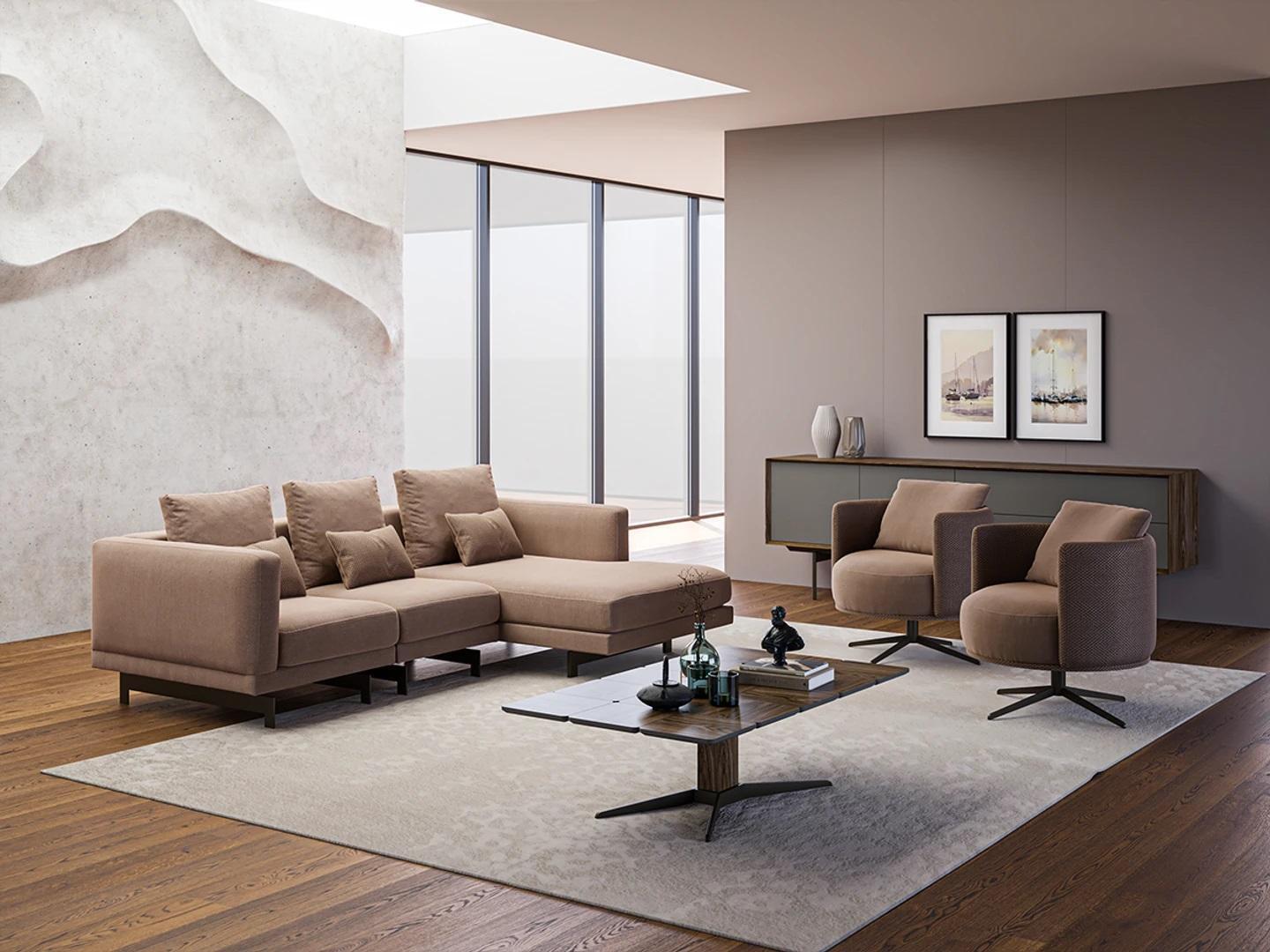 Sofa set Luxury furniture Sofa L-shaped 2x armchair Upholstered furniture New Coffee table
