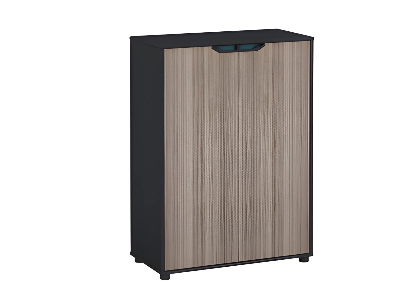 Chest of drawers modern wood look brown black tall version with doors storage