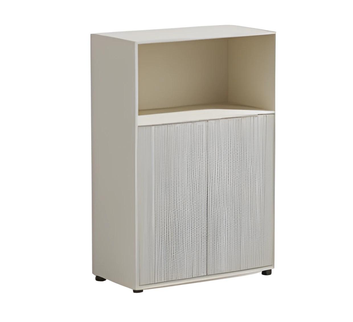 Office cabinet beige with storage and sliding doors modern design for office and home