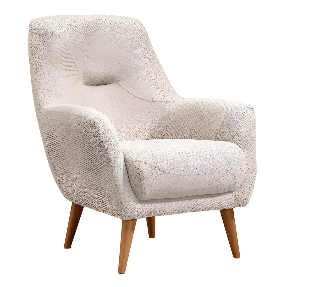 White fabric armchair in modern design