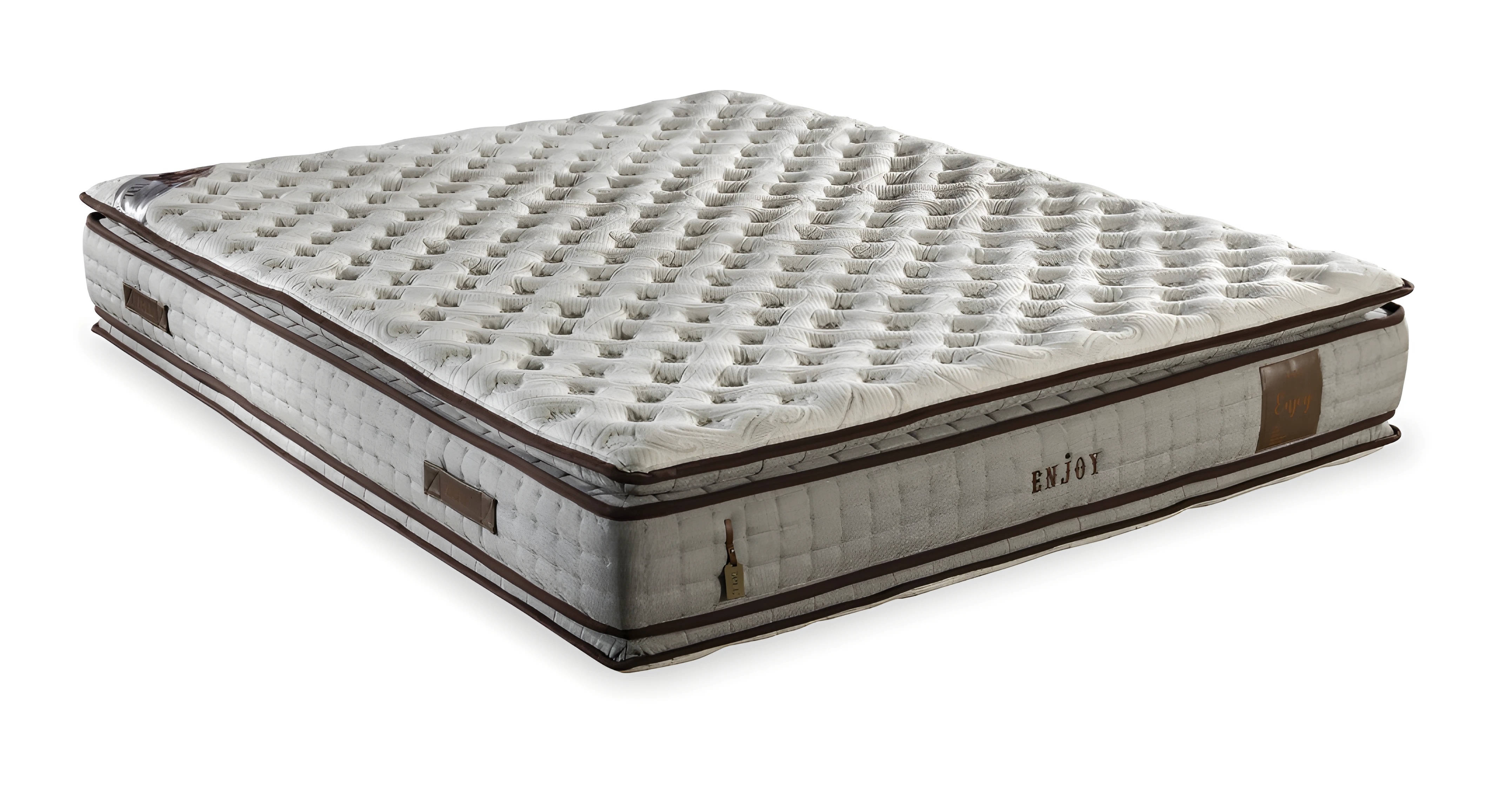 White textile mattress in modern design for restful sleep.