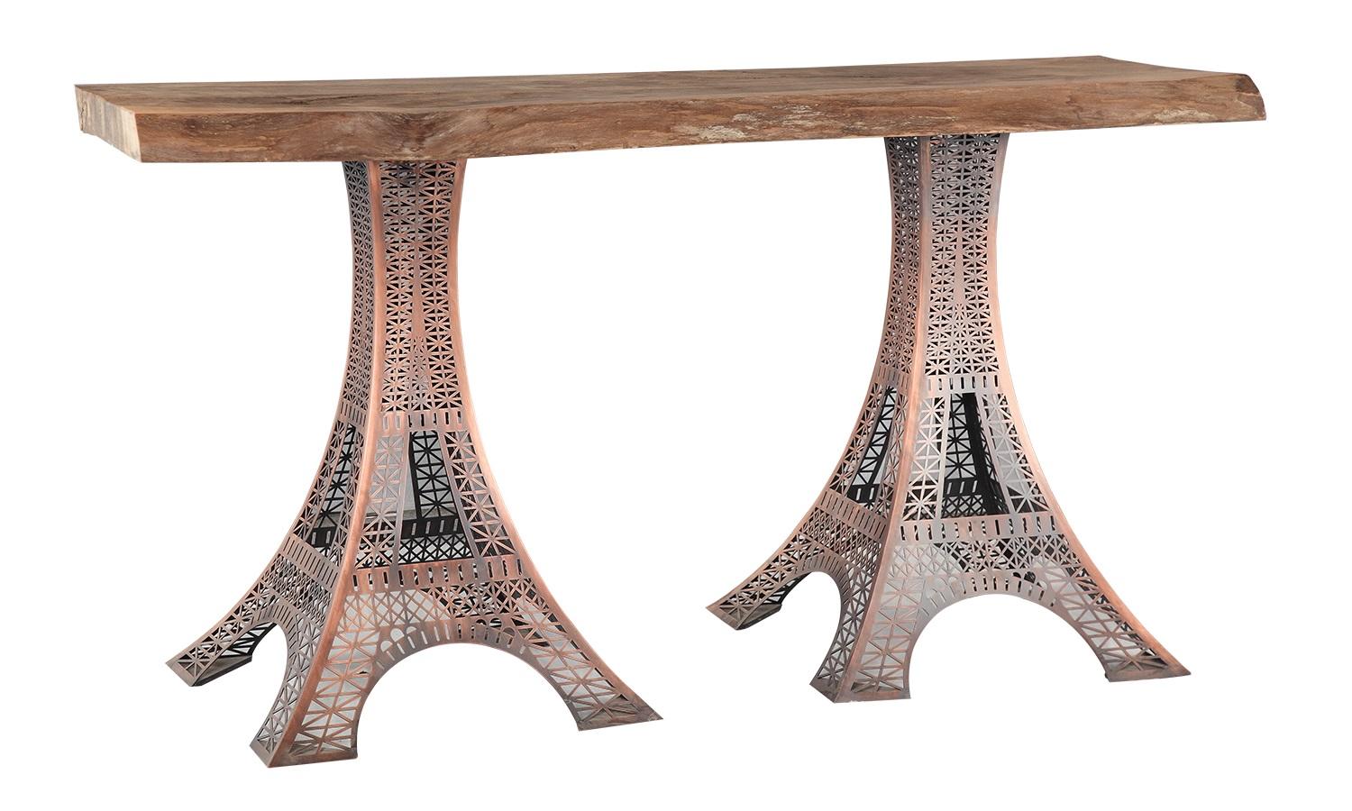 Elegant wooden table in warm brown, modern and stylish.