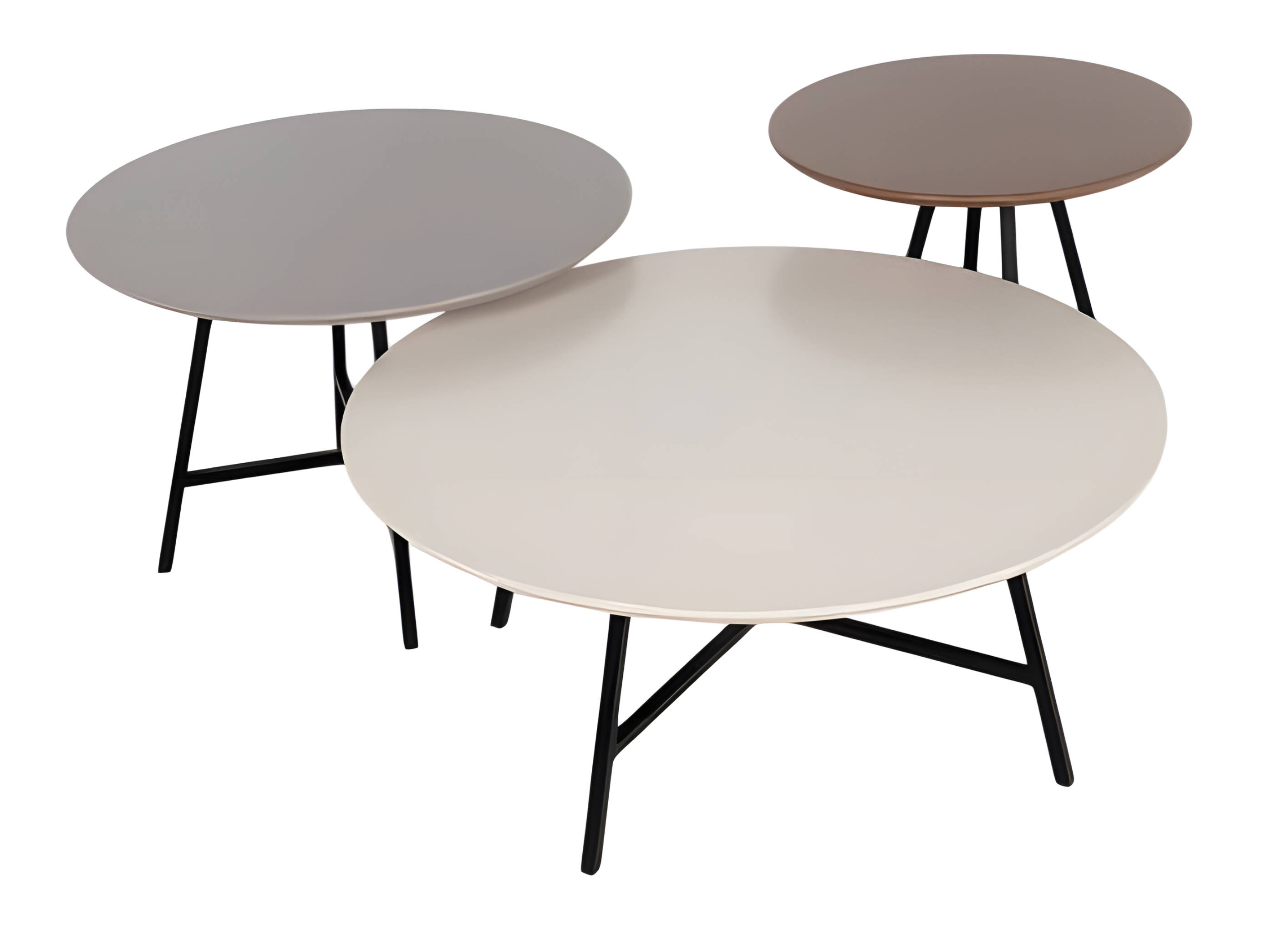 Elegant side table made of wood in beige with a modern design.