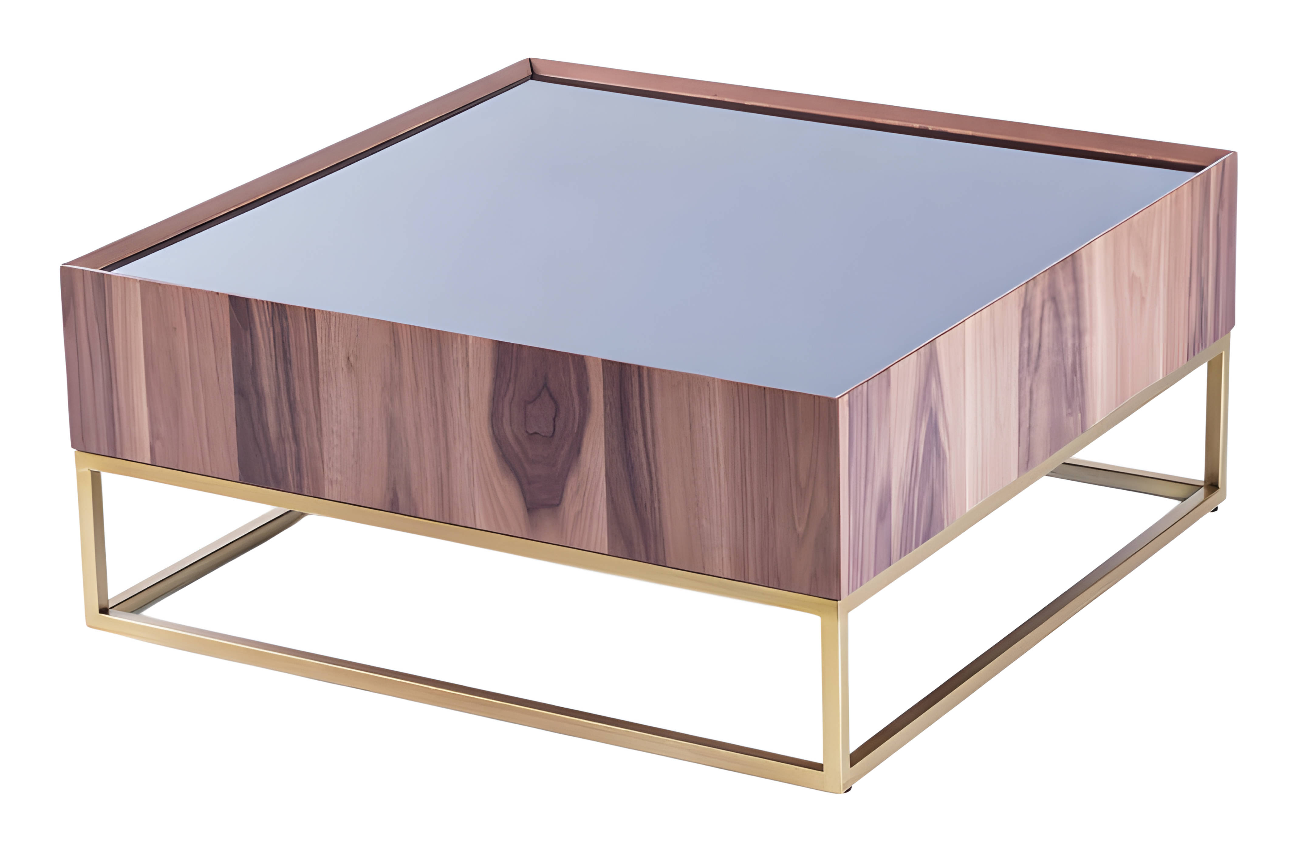 Elegant beige wooden coffee table in modern design.
