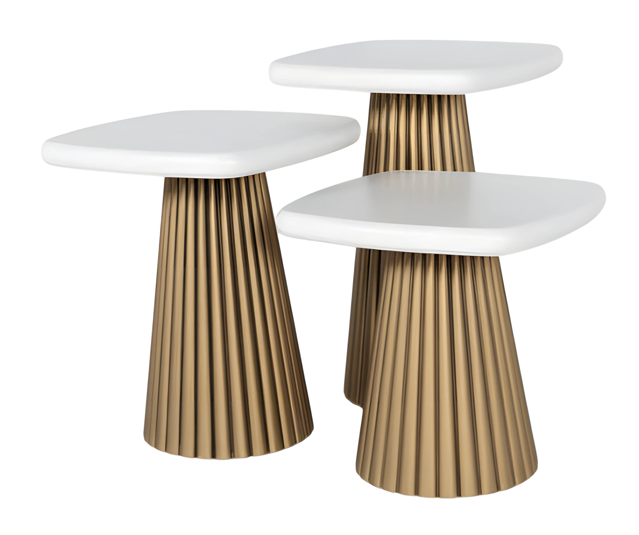 Side Table Wood White Modern Elegant