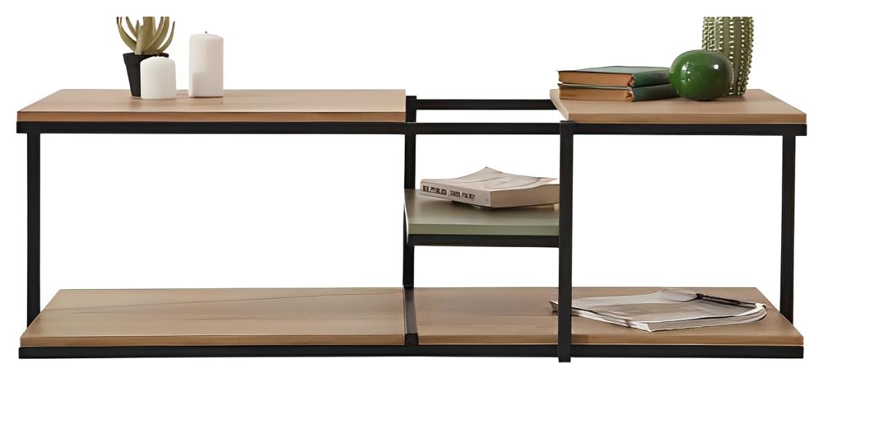 Round living room table, stable and freestanding 120x55cm